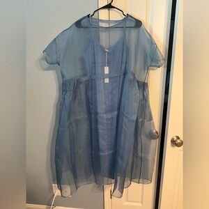 Runaway Bicycle Silk Organza Dress with silk slip